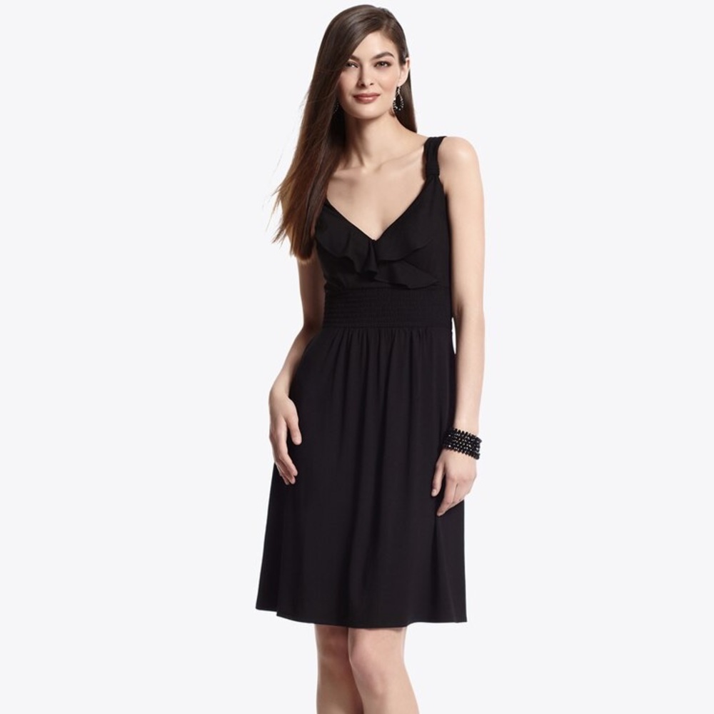 WHBM Ruffled Smocked Chemise